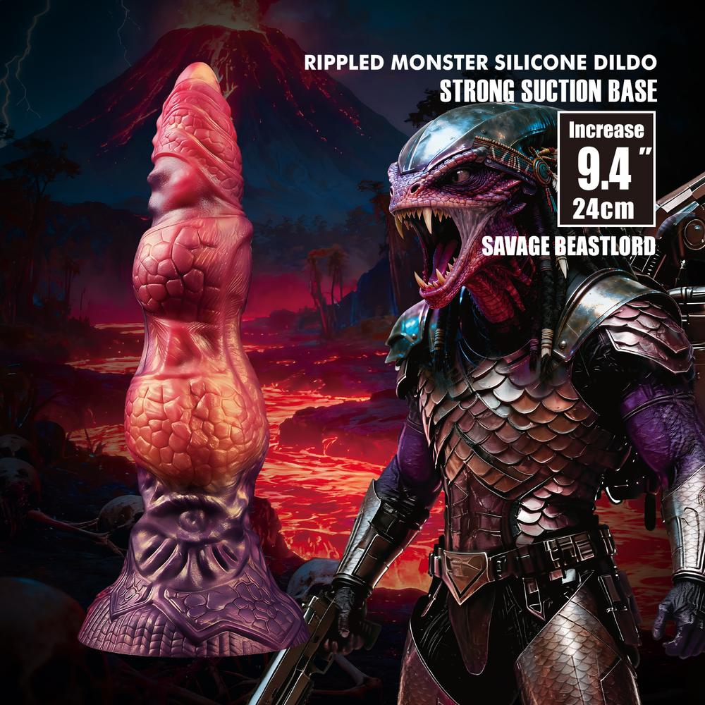8: Power Monsters – Savage BeastLord – Rippled Monster Dildo – 24 cm – Mix Color