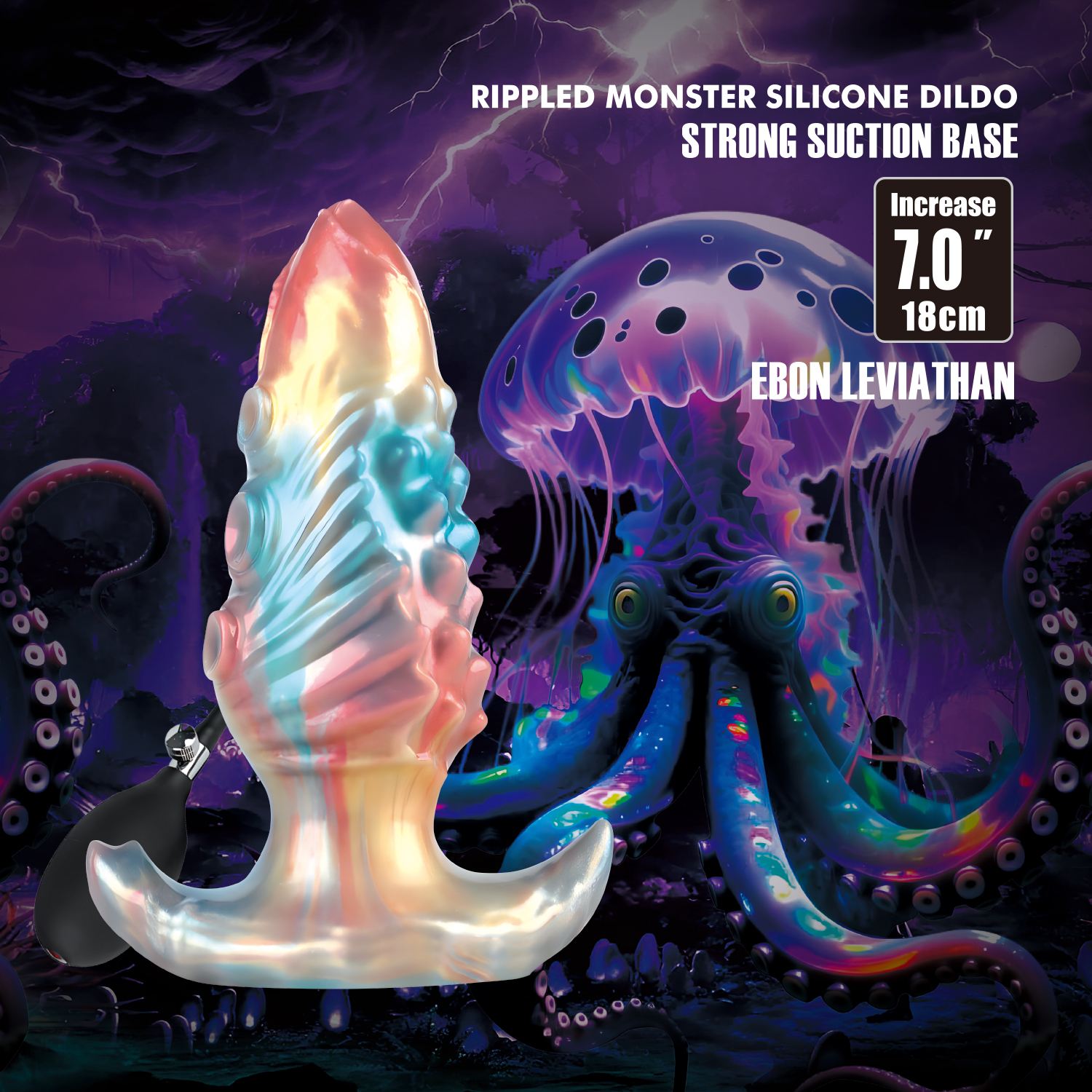 10: Power Monsters – Ebon Leviathan – Aufblasbarer Analplug – 18 cm – Mix Color