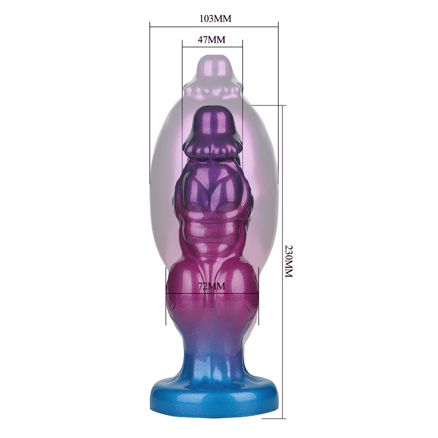 Power Monsters – Rift Titan – Aufblasbarer Monster-Dildo mit Wellenstruktur – 24 cm – Mix Color