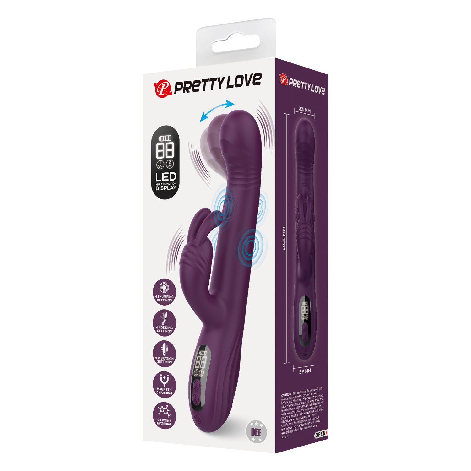 8: PL - Dee - Rabbit Vibrator - Burgundy