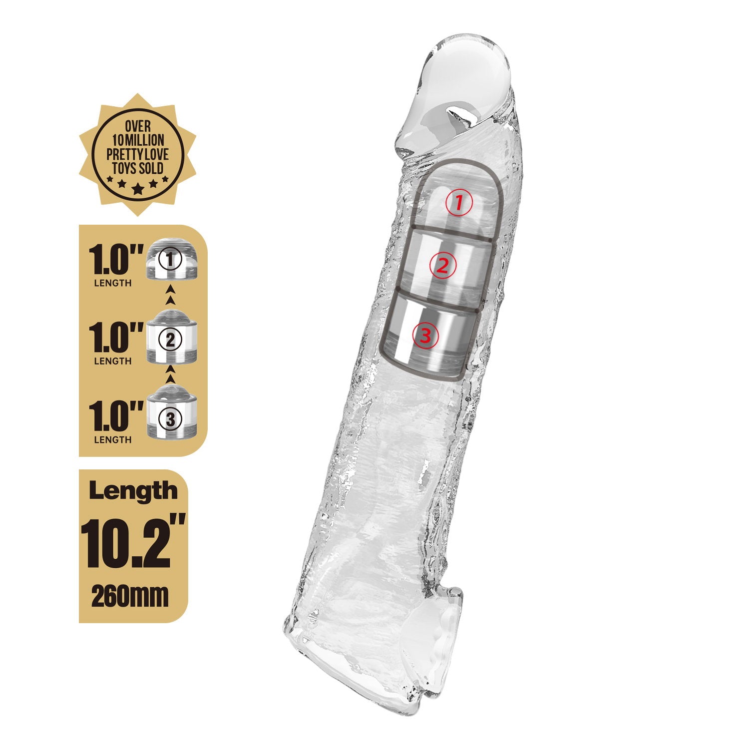 2: PL – Penisverlängerungshülle – 26 cm – Transparent