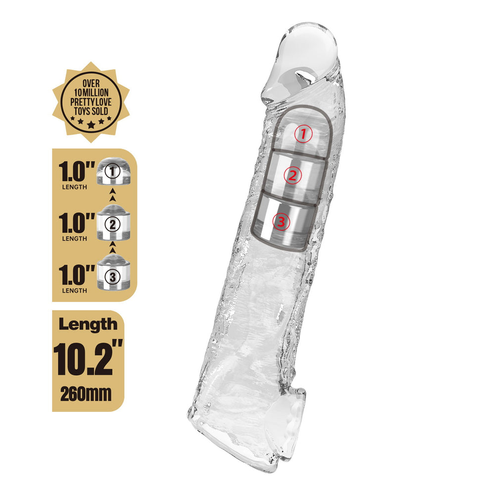 2: PL – Penisverlängerungshülle – 26 cm – Transparent