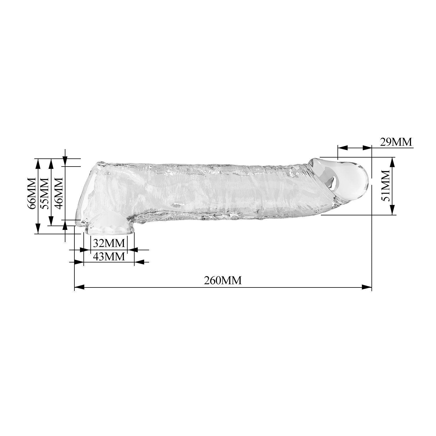 8: PL – Penisverlängerungshülle – 26 cm – Transparent