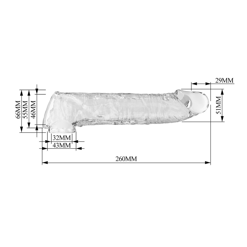 8: PL – Penisverlängerungshülle – 26 cm – Transparent