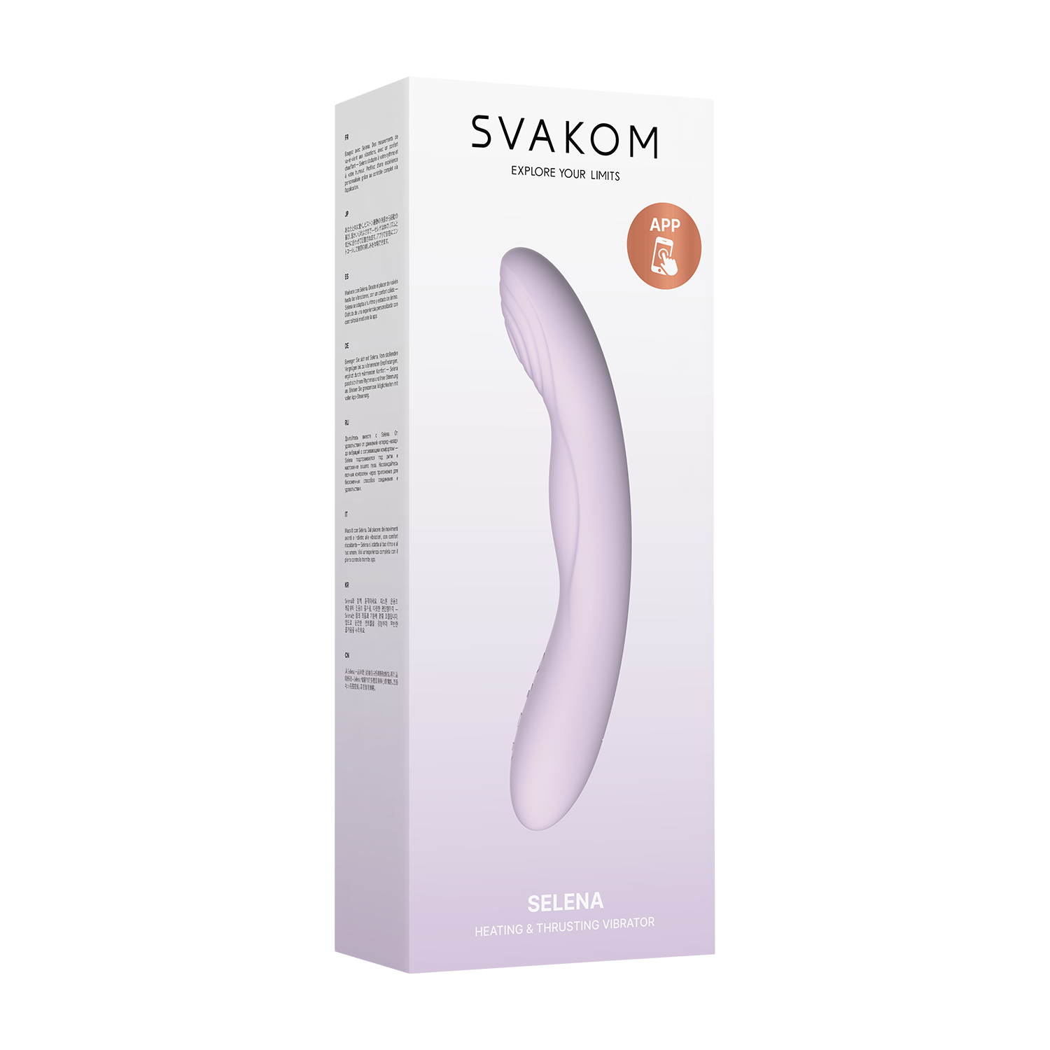 SVAKOM – Selena – Vibrator mit Wärmefunktion und Stoßbewegung, steuerbar per App – Pastell-Lila