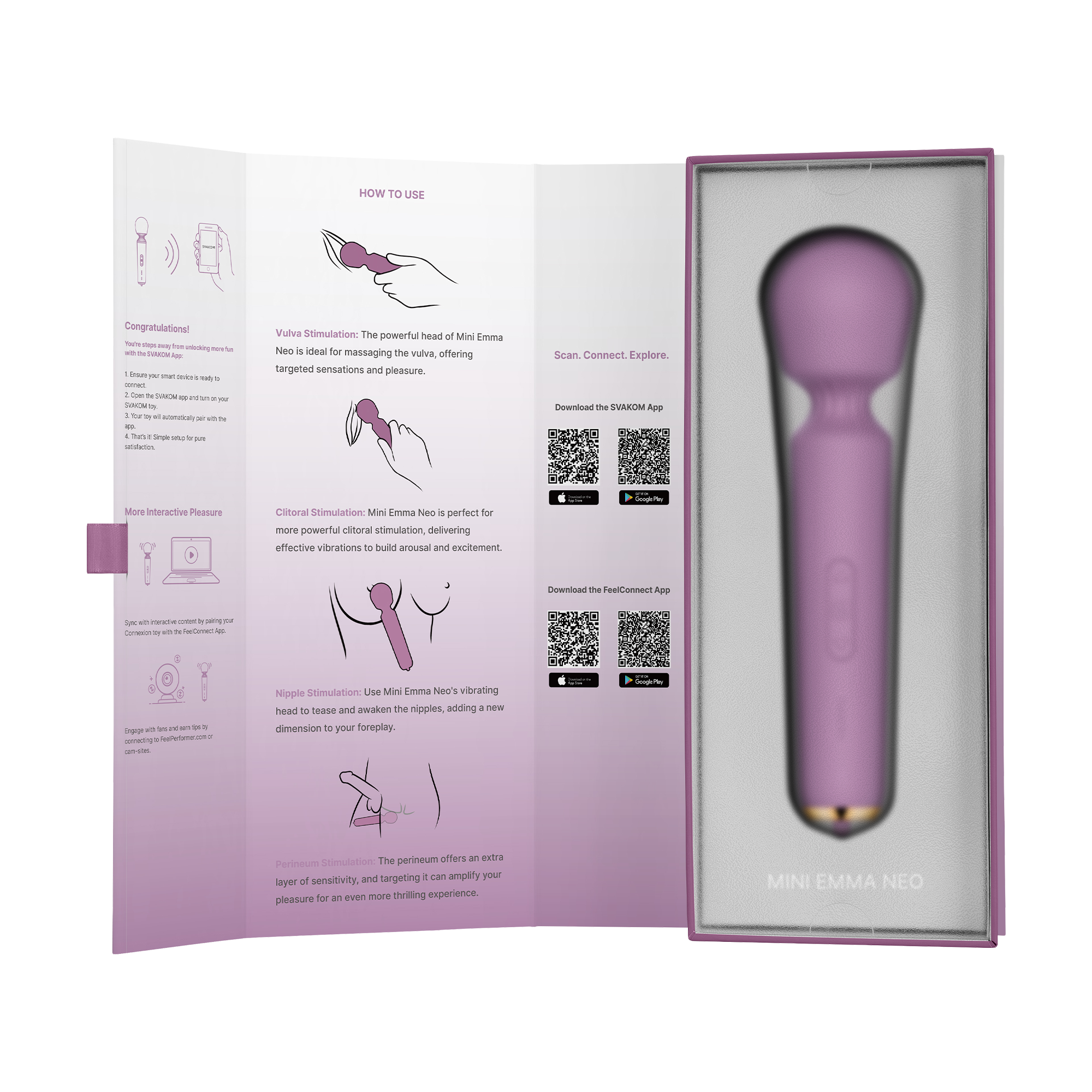 SVAKOM - Mini Emma Neo - Interaktiver kompakter Stabvibrator - Rosa