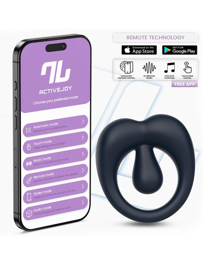 IY – Kenny – Penisring mit Klitorisstimulator und App-Steuerung – Nachtblau