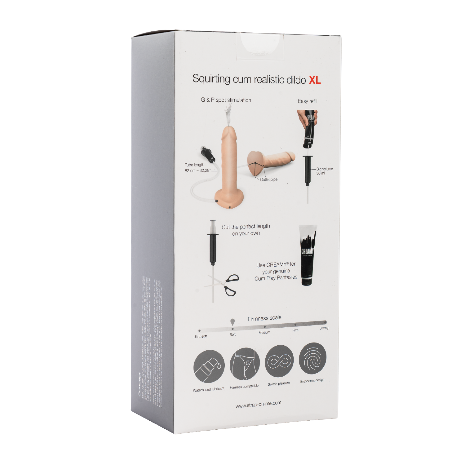 Strap-On-Me – Squirting Cum Dildo Realistic – Größe XL – Nude