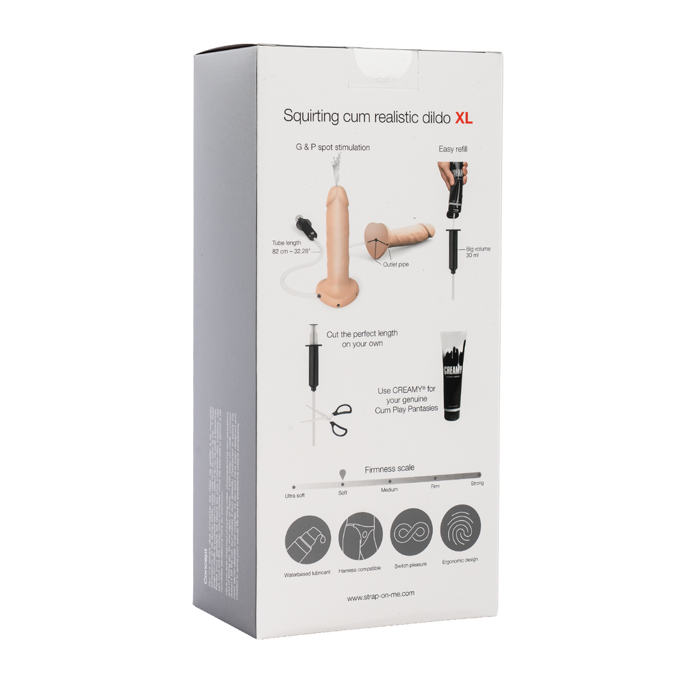 Strap-On-Me – Squirting Cum Dildo Realistic – Größe XL – Nude