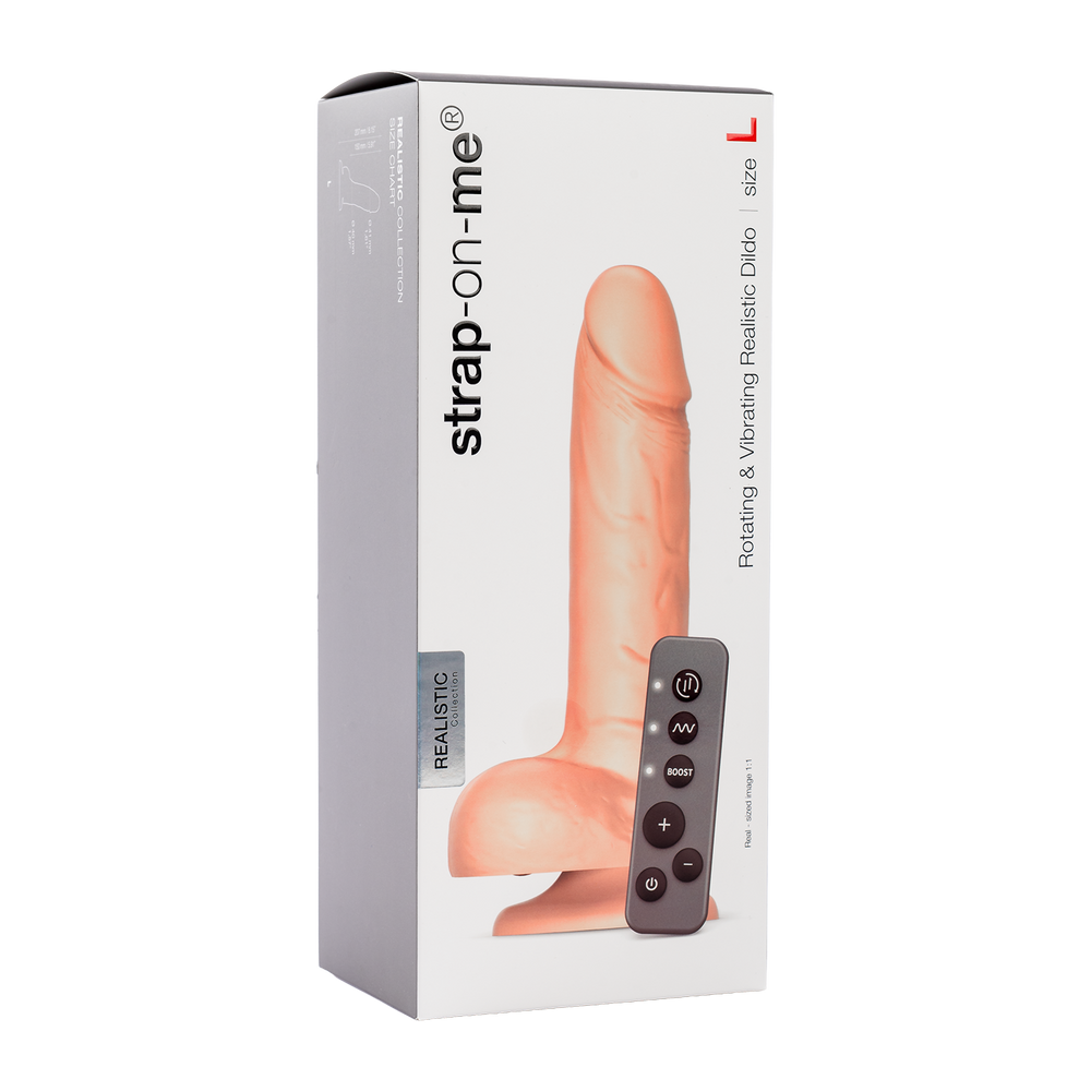 2: Strap-On-Me – Rotierender und vibrierender realistischer Dildo – Größe L – Nude