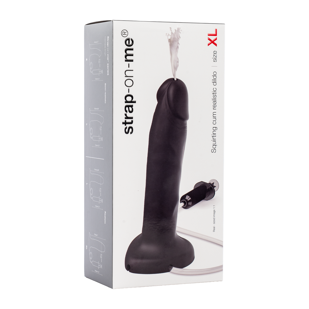 Strap-On-Me – Squirting Cum Dildo Realistic – Größe XL – Schwarz