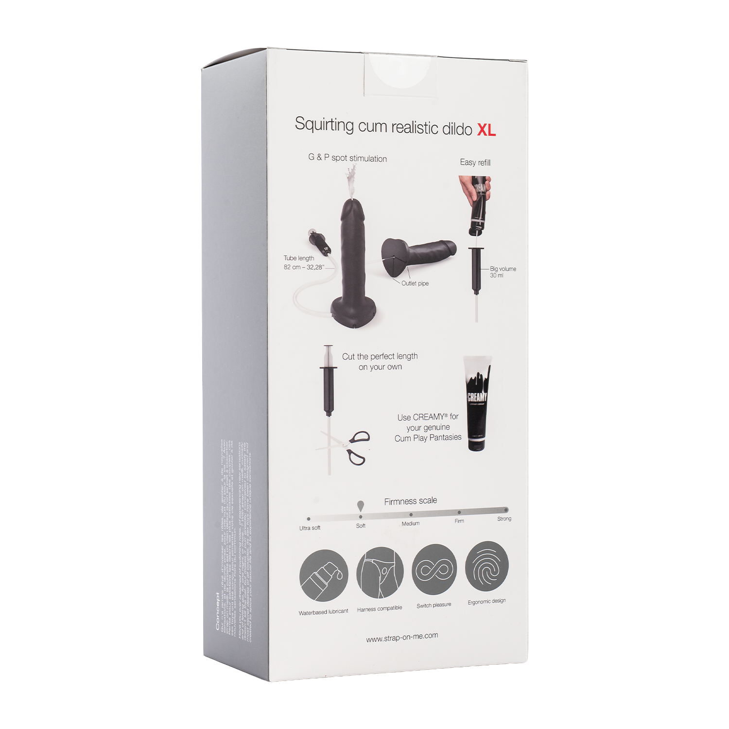 8: Strap-On-Me – Squirting Cum Dildo Realistic – Größe XL – Schwarz