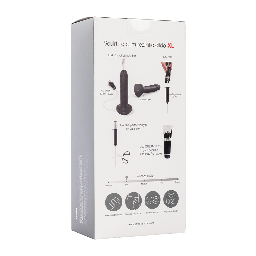 8: Strap-On-Me – Squirting Cum Dildo Realistic – Größe XL – Schwarz