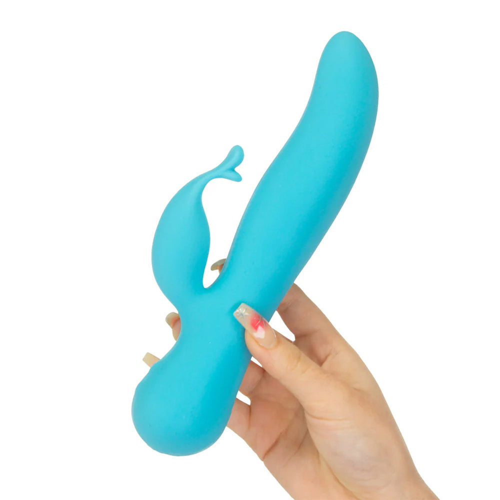 6: Swan – Kissing – Dual Action Rabbit Vibrator – Blau