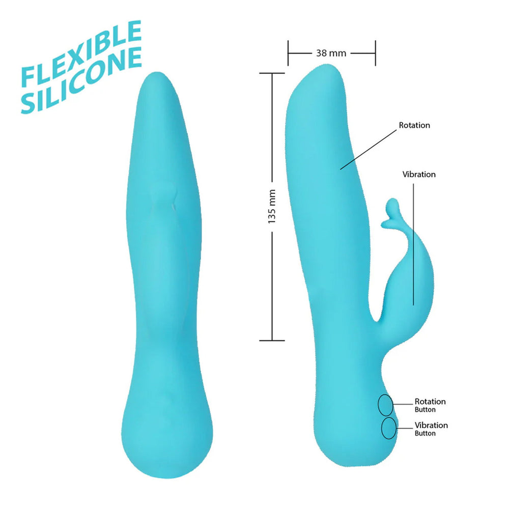 7: Swan – Kissing – Dual Action Rabbit Vibrator – Blau