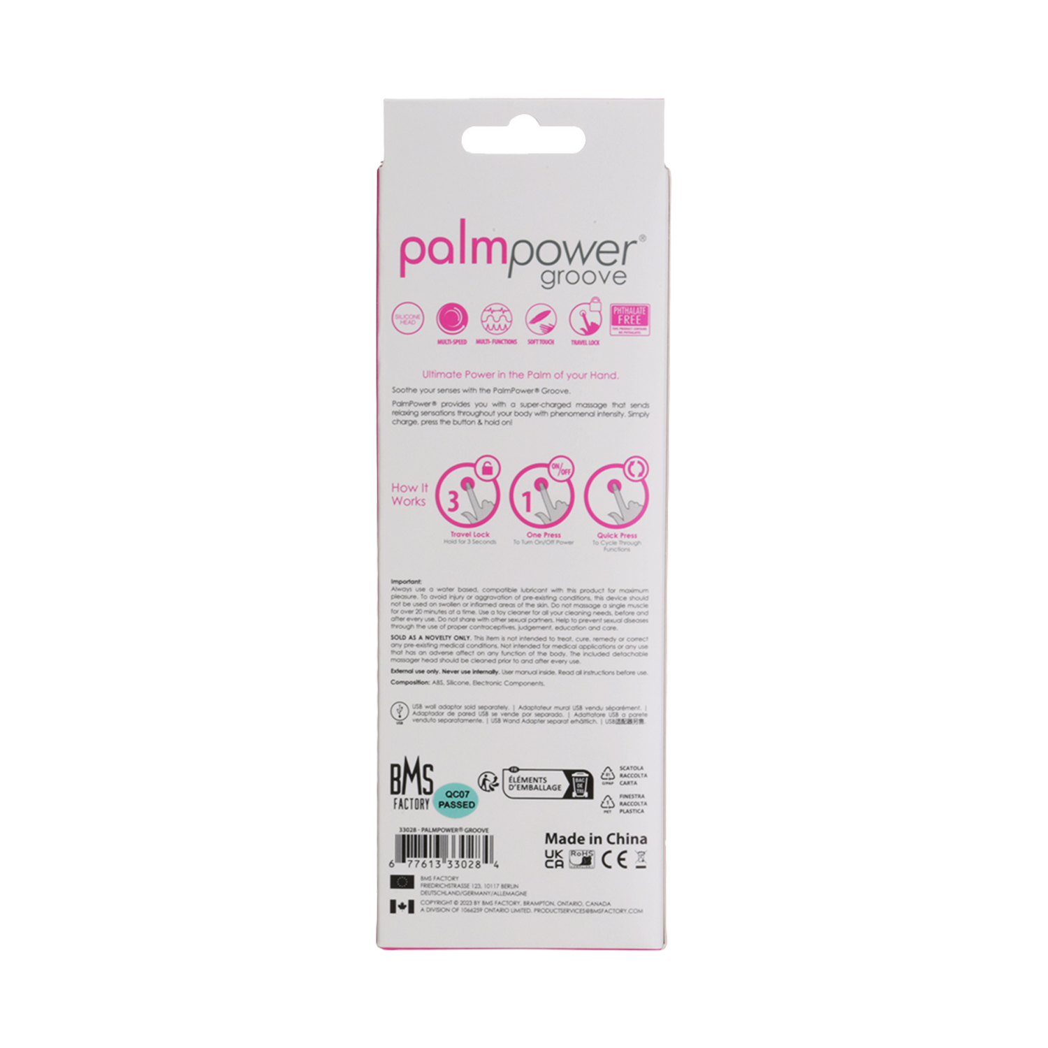 7: PalmPower - Groove - Mini Wand Massager - Pink