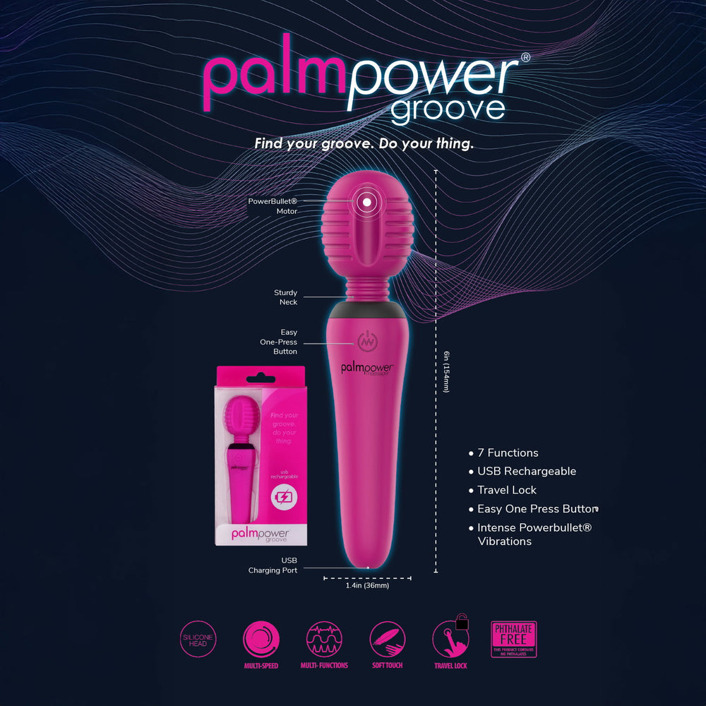 8: PalmPower - Groove - Mini Wand Massager - Pink