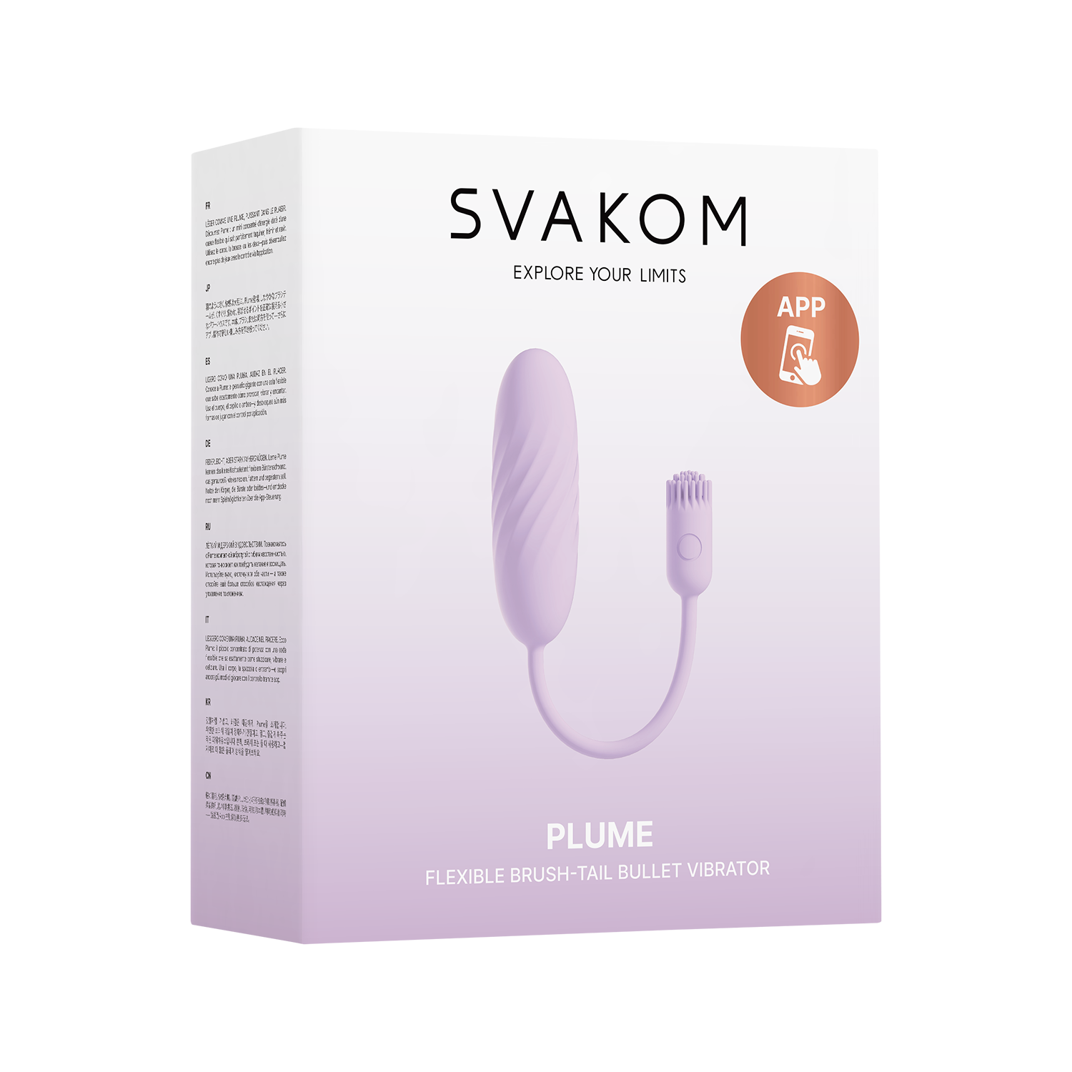 10: SVAKOM – Plume – Flexibler Bullet-Vibrator mit Bürstenbesatz – Pastell-Lila