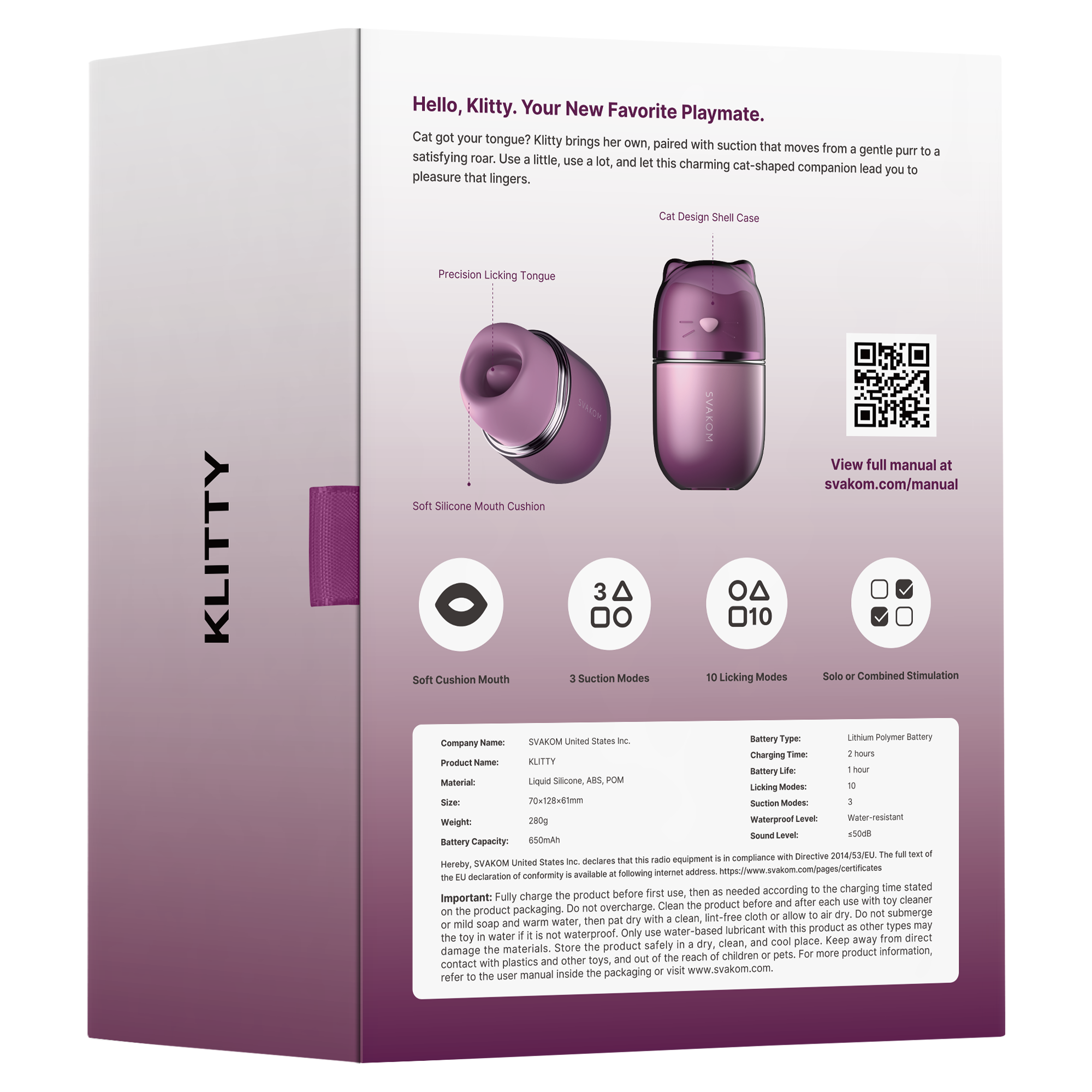 11: SVAKOM – Klitty – Dual-Action-Stimulator zum Lecken und Saugen – Dusty Lavender