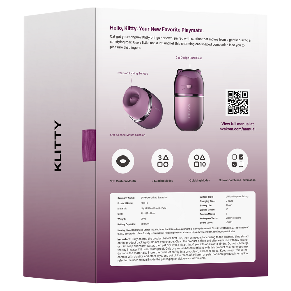 SVAKOM – Klitty – Dual-Action-Stimulator zum Lecken und Saugen – Dusty Lavender