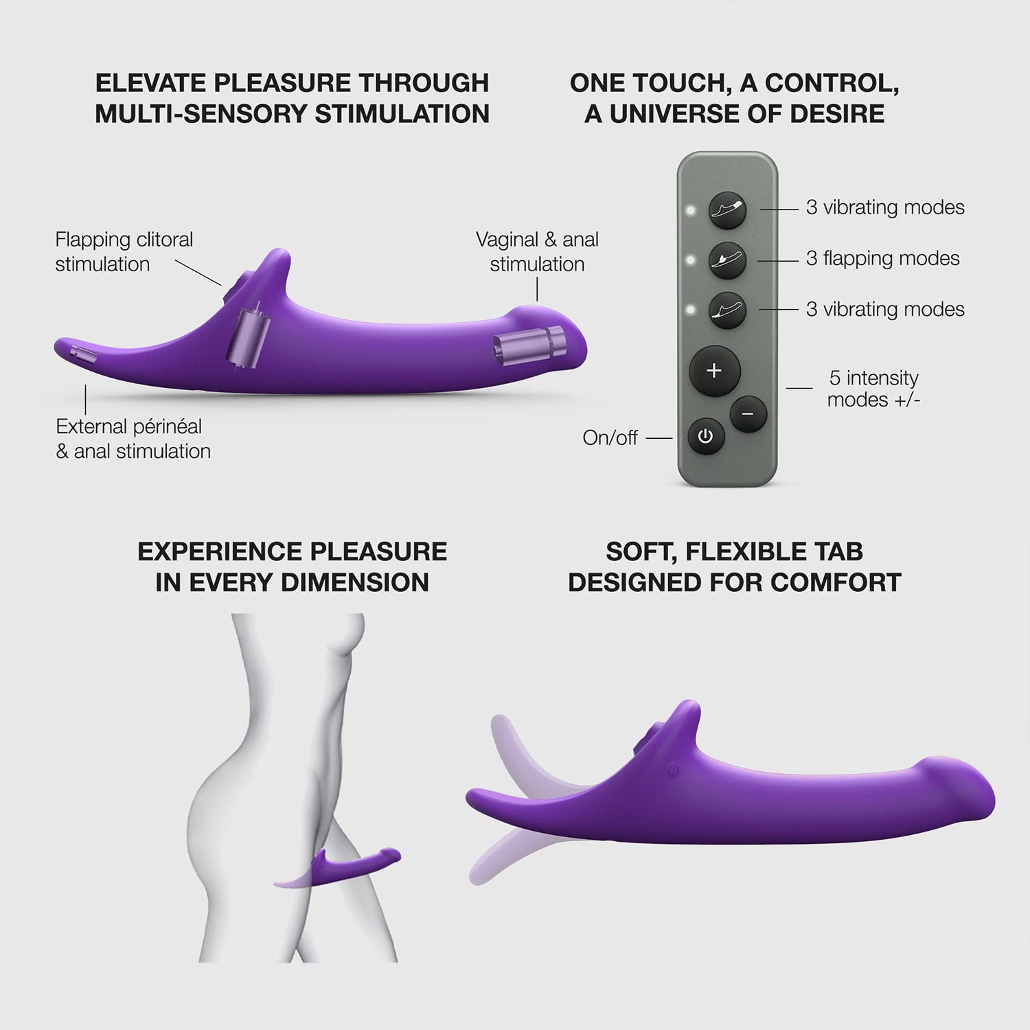 Strap-On-Me – Multi-Orgasmus-Dildo – Größe L – Lila