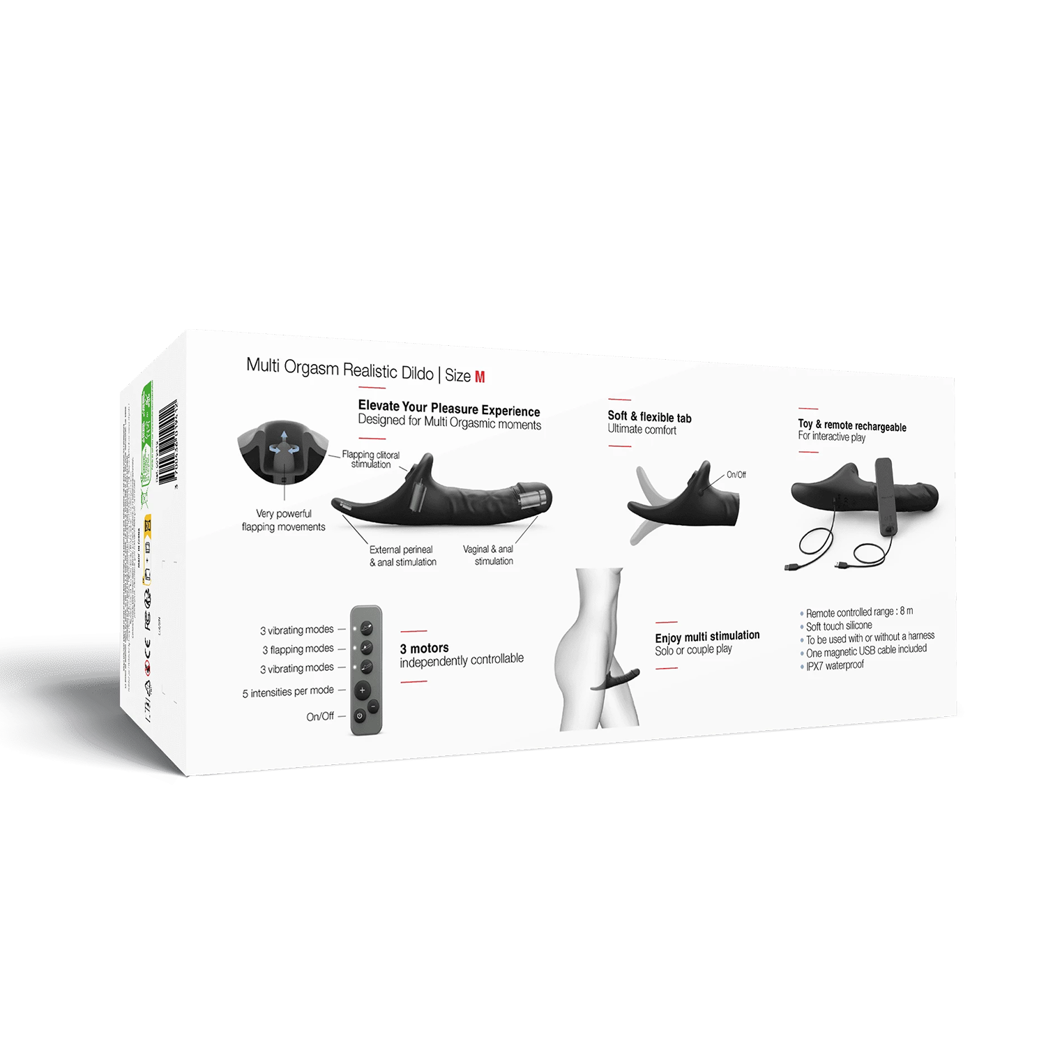 3: Strap-On-Me – Realistischer Multi-Orgasmus-Dildo – Größe M – Schwarz