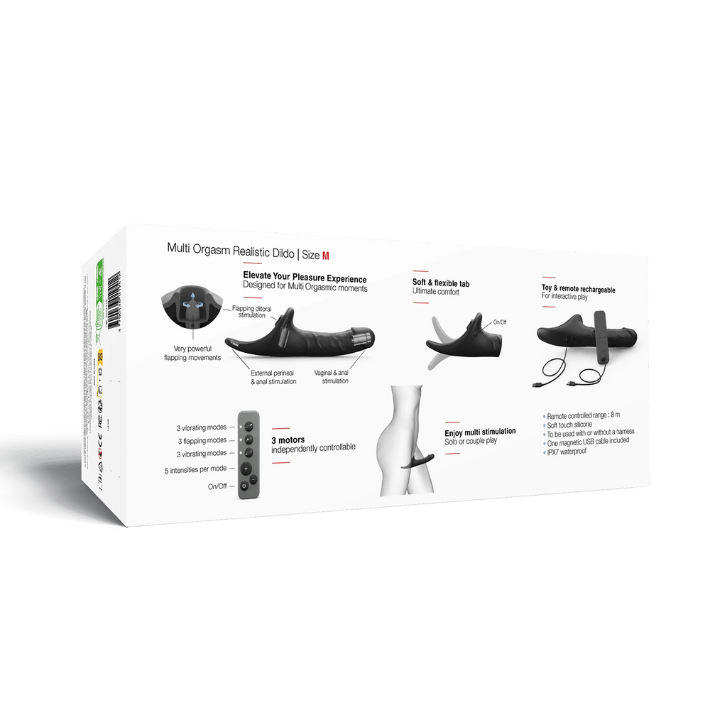 3: Strap-On-Me – Realistischer Multi-Orgasmus-Dildo – Größe M – Schwarz