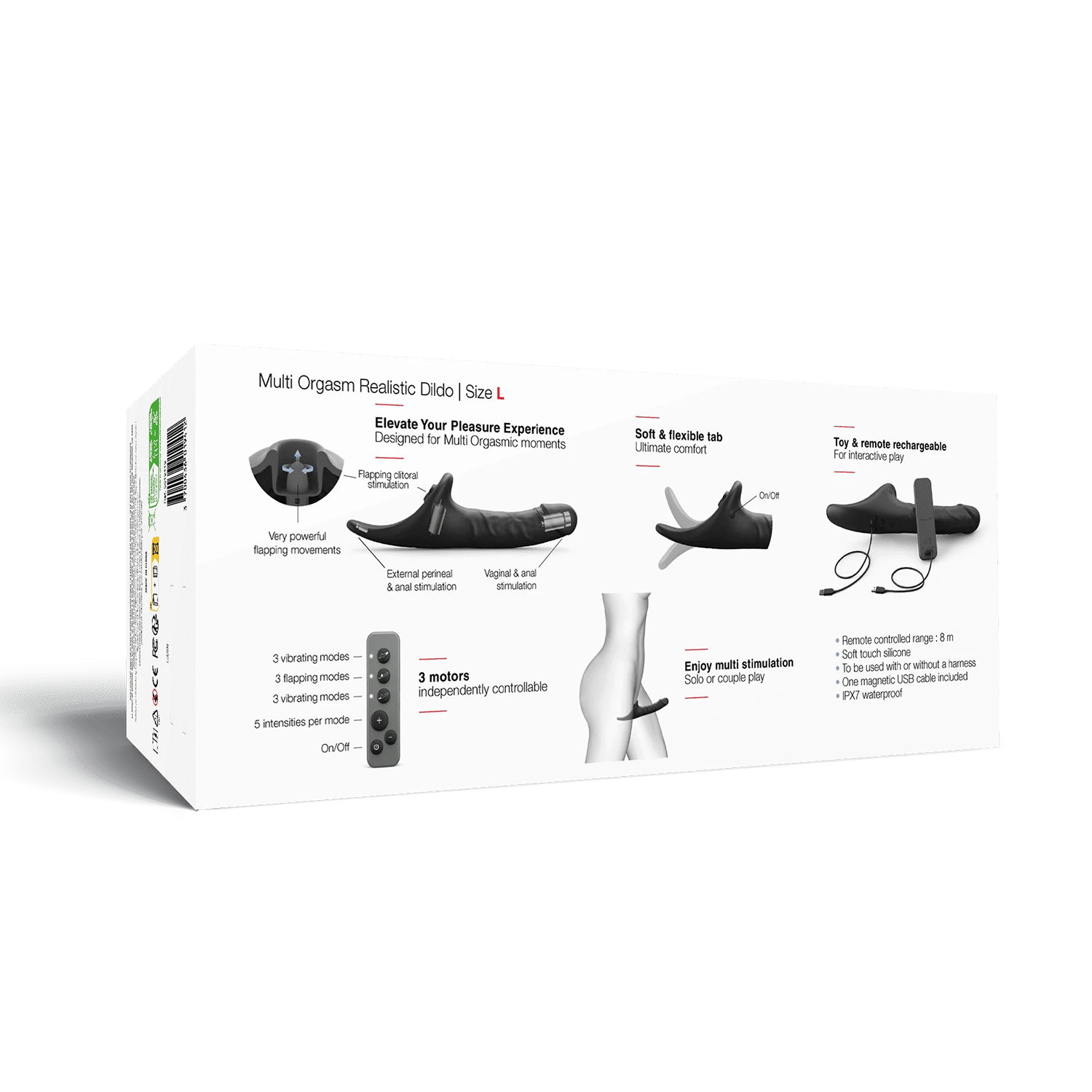 3: Strap-On-Me – Realistischer Multi-Orgasmus-Dildo – Größe L – Schwarz