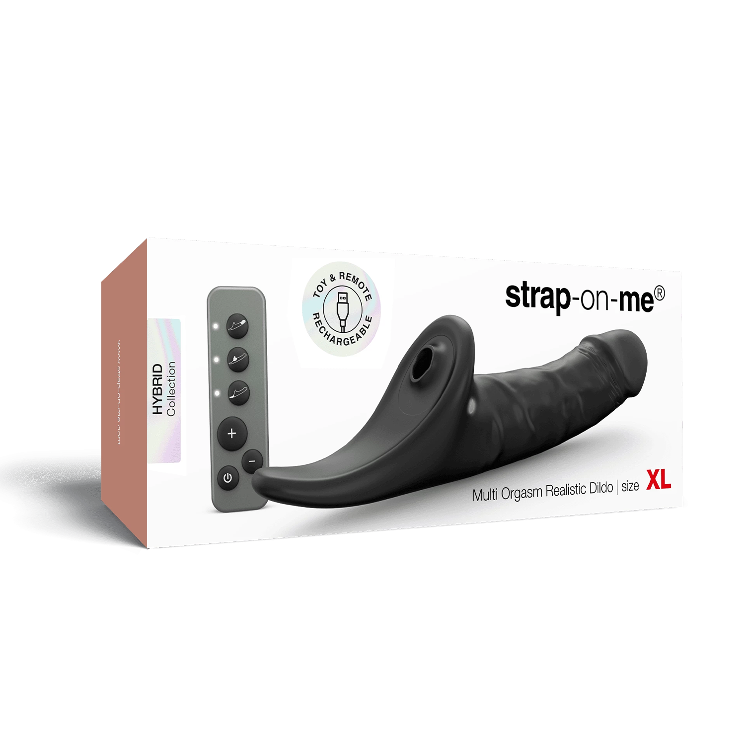 Strap-On-Me – Realistischer Multi-Orgasmus-Dildo – Größe XL – Schwarz