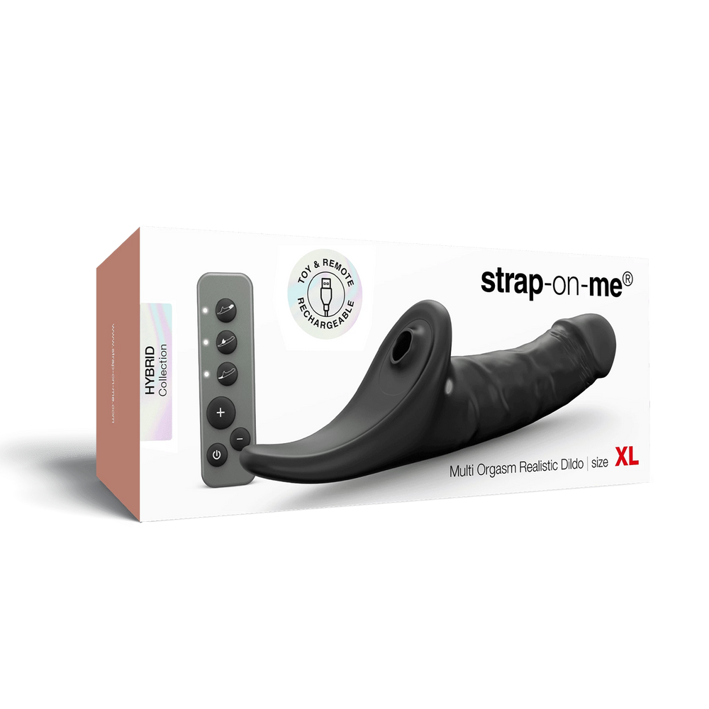 Strap-On-Me – Realistischer Multi-Orgasmus-Dildo – Größe XL – Schwarz