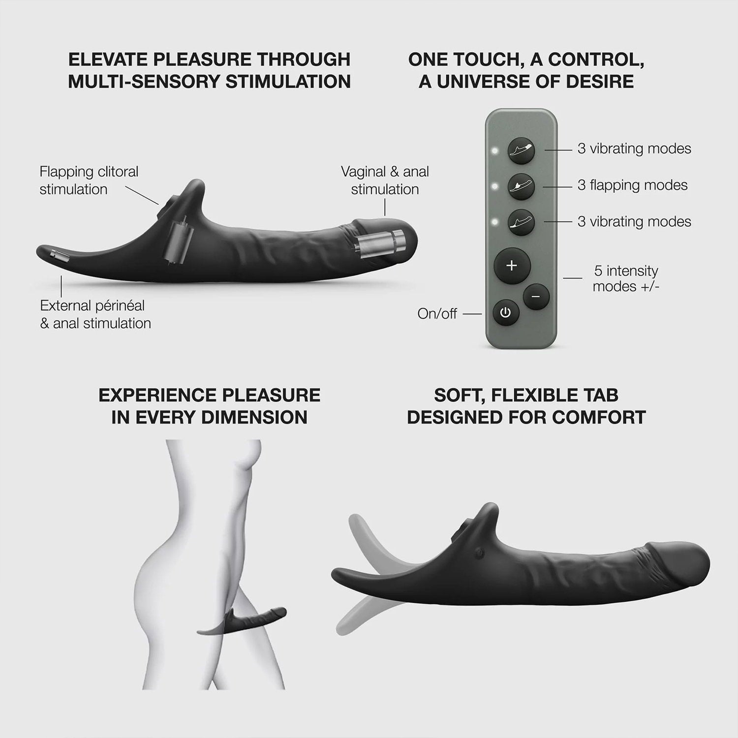 Strap-On-Me – Realistischer Multi-Orgasmus-Dildo – Größe XL – Schwarz