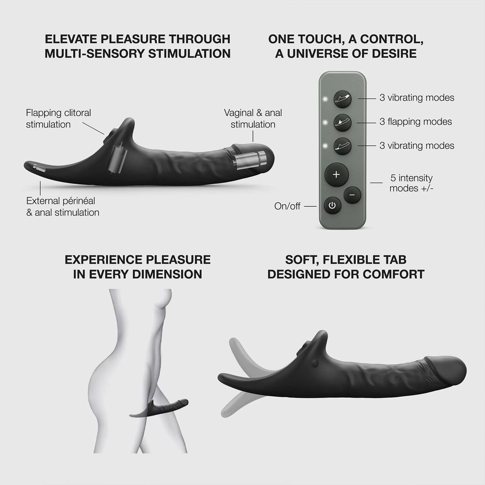 Strap-On-Me – Realistischer Multi-Orgasmus-Dildo – Größe XL – Schwarz