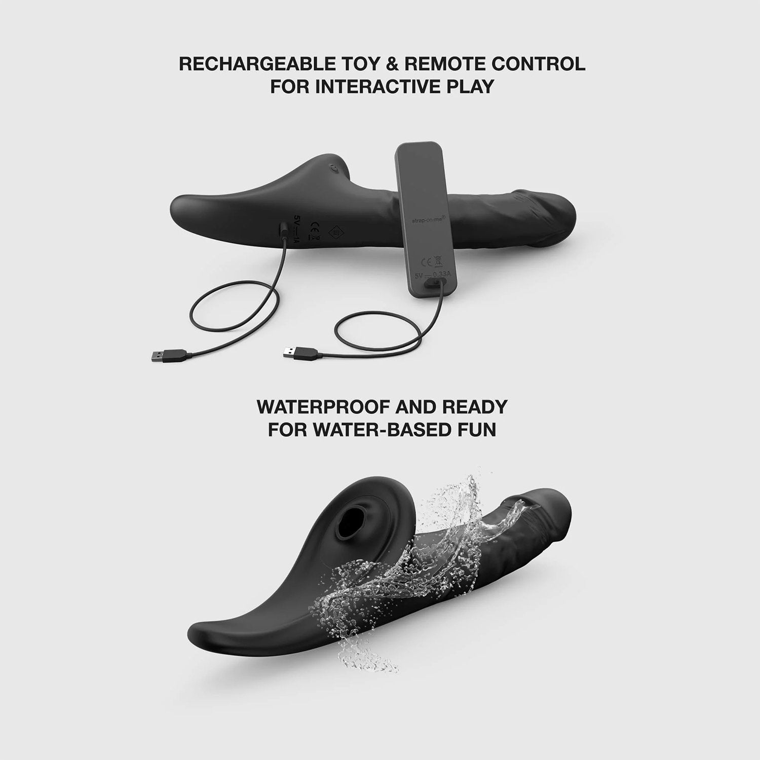 Strap-On-Me – Realistischer Multi-Orgasmus-Dildo – Größe XL – Schwarz
