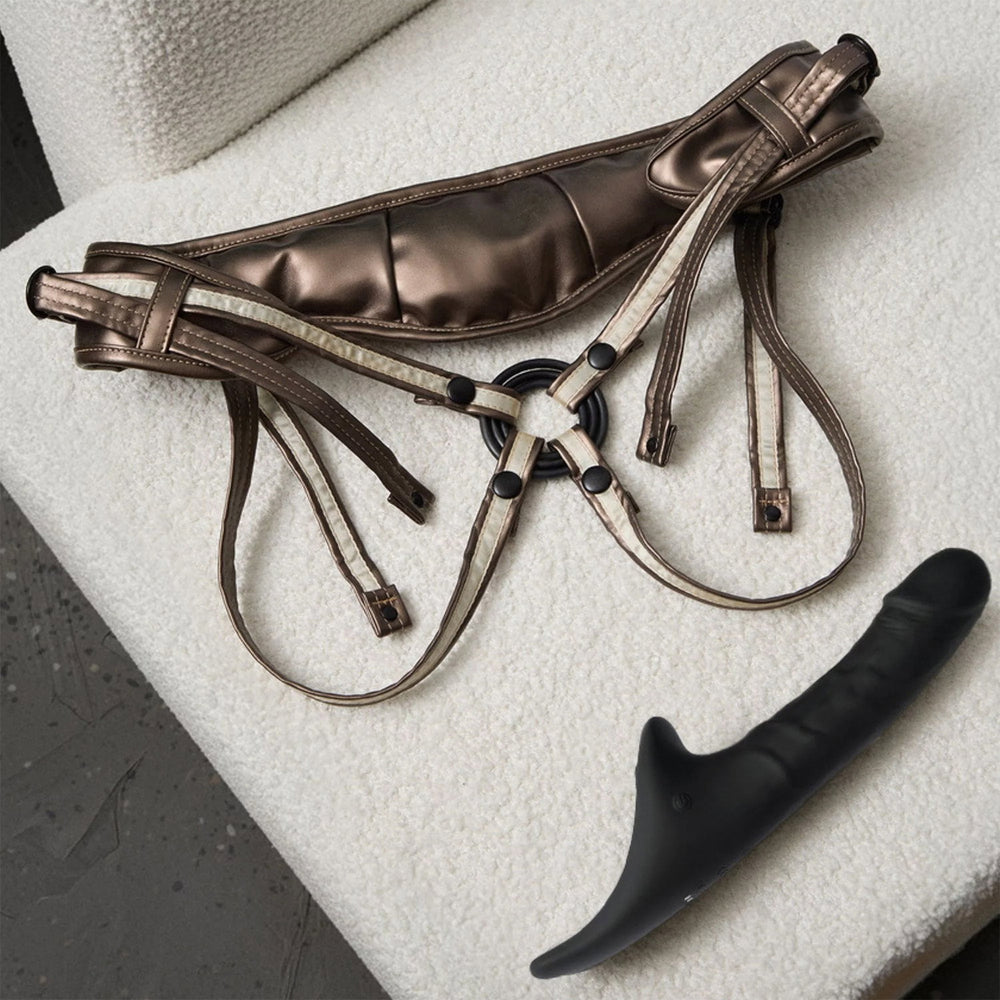 Strap-On-Me – Realistischer Multi-Orgasmus-Dildo – Größe XL – Schwarz