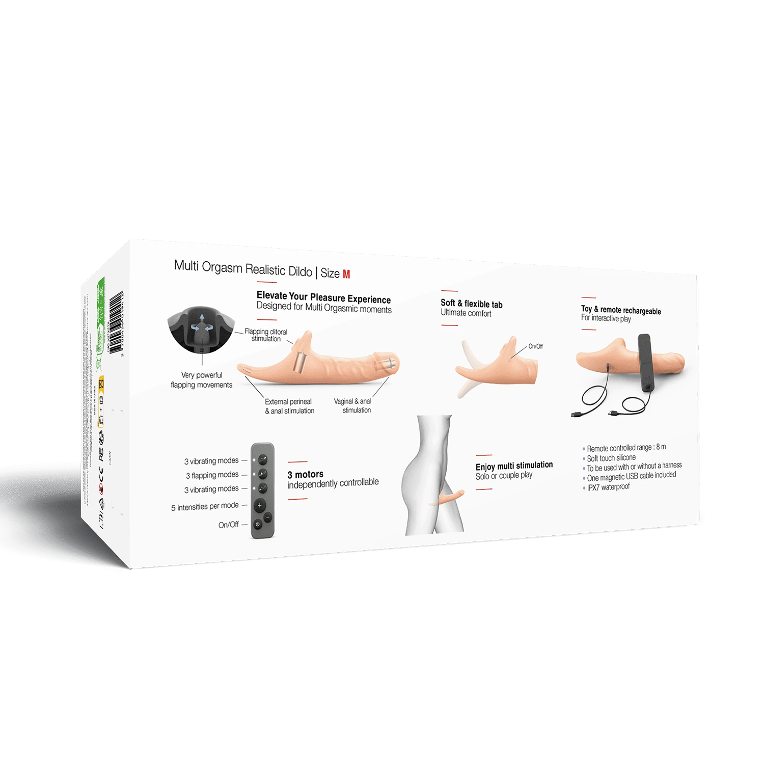 Strap-On-Me – Realistischer Multi-Orgasmus-Dildo – Größe M – Nude