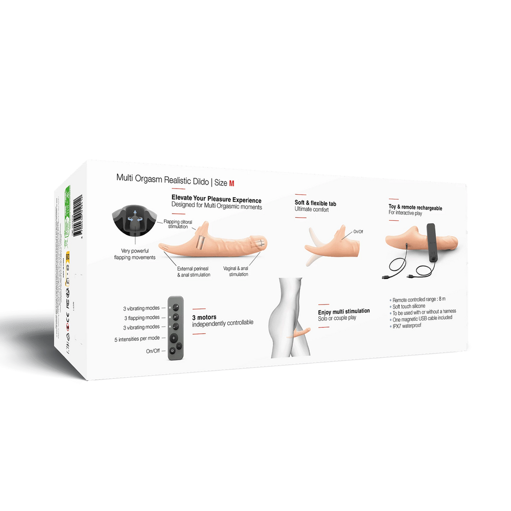 Strap-On-Me – Realistischer Multi-Orgasmus-Dildo – Größe M – Nude