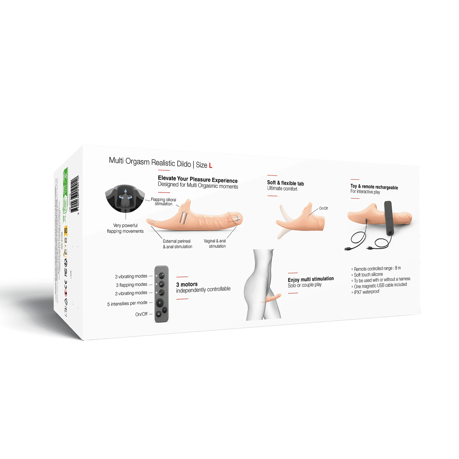 Strap-On-Me – Realistischer Multi-Orgasmus-Dildo – Größe L – Nude