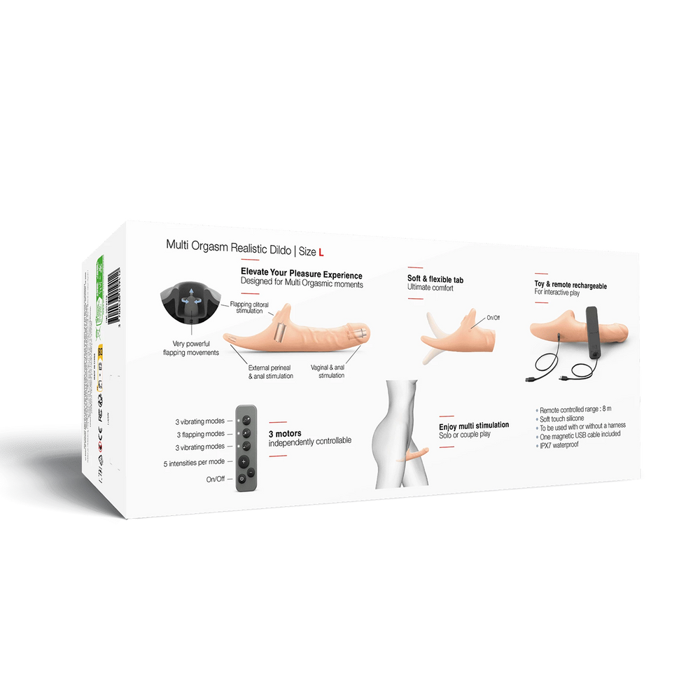 Strap-On-Me – Realistischer Multi-Orgasmus-Dildo – Größe L – Nude