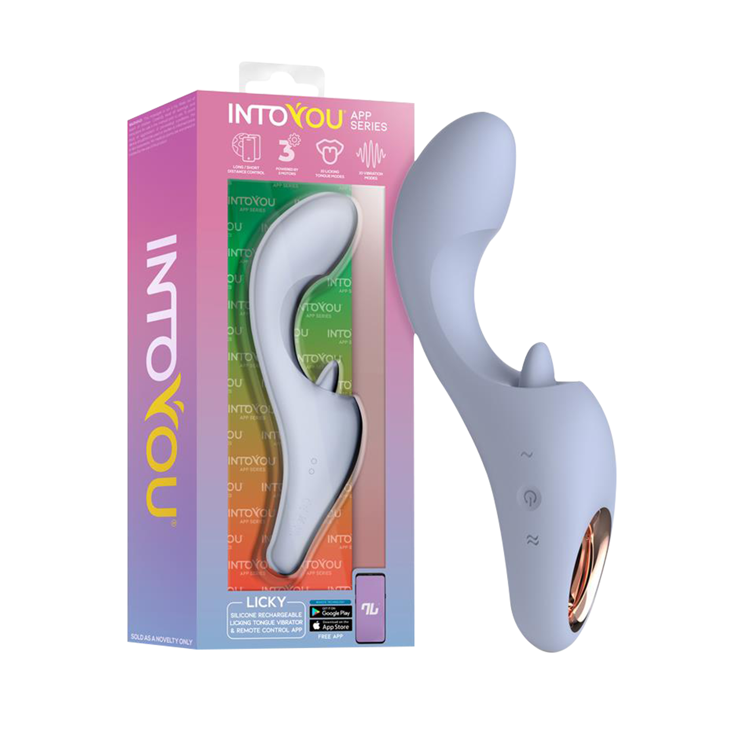 IY – Licky – Leckender Zungenvibrator mit App-Steuerung – Hellblau