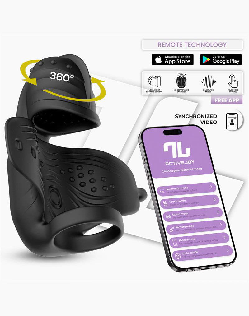 IY – Zonte – Rotierender Vibrationsmasturbator mit App-Steuerung – Schwarz