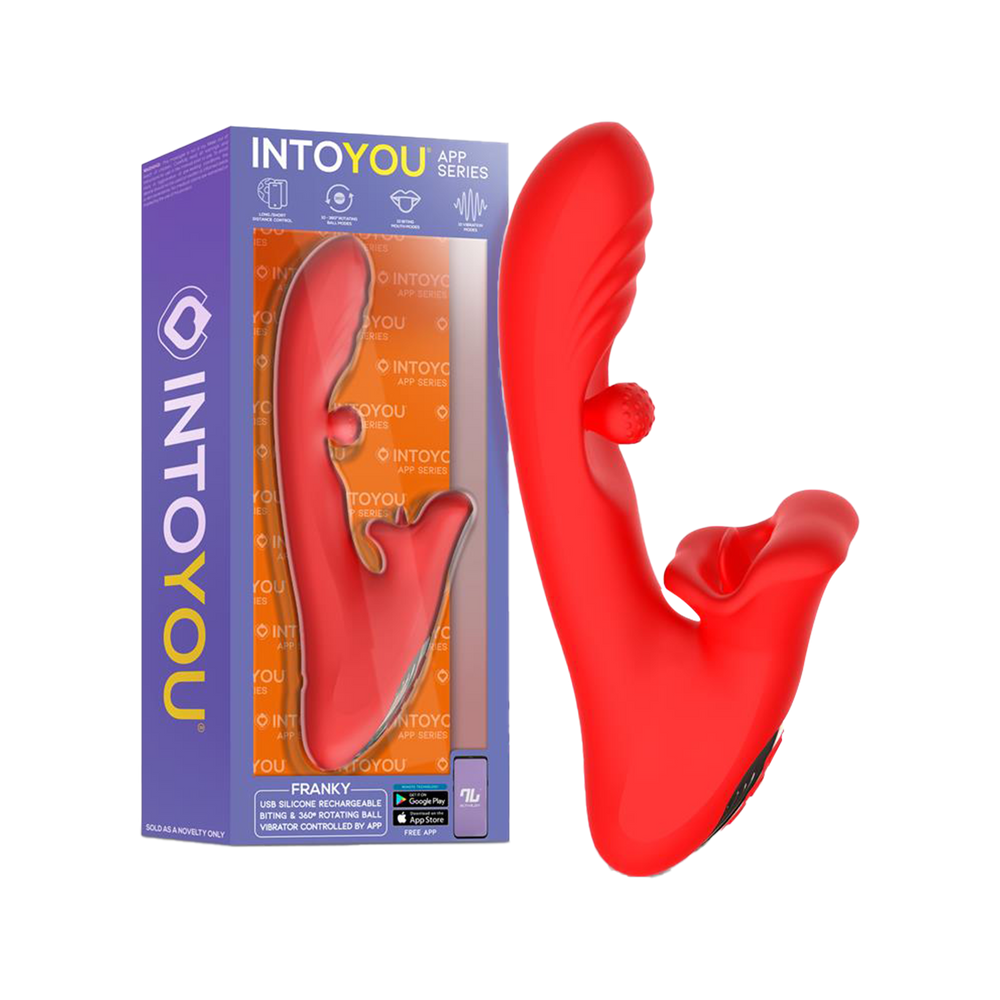 IY – Franky – Beißender und rotierender Kugelvibrator mit App-Steuerung – Rot