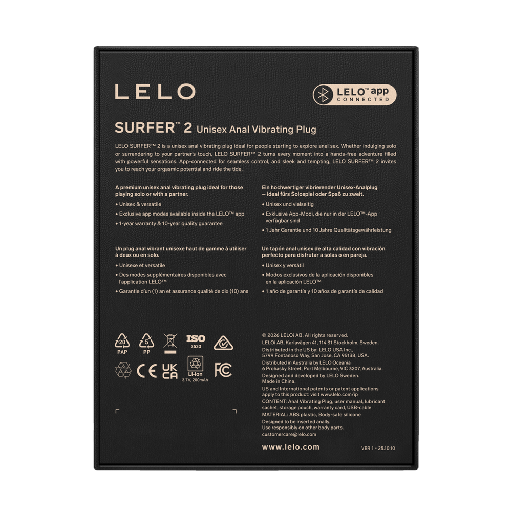 LELO Surfer 2 – Unisex-Analvibrator – Lila