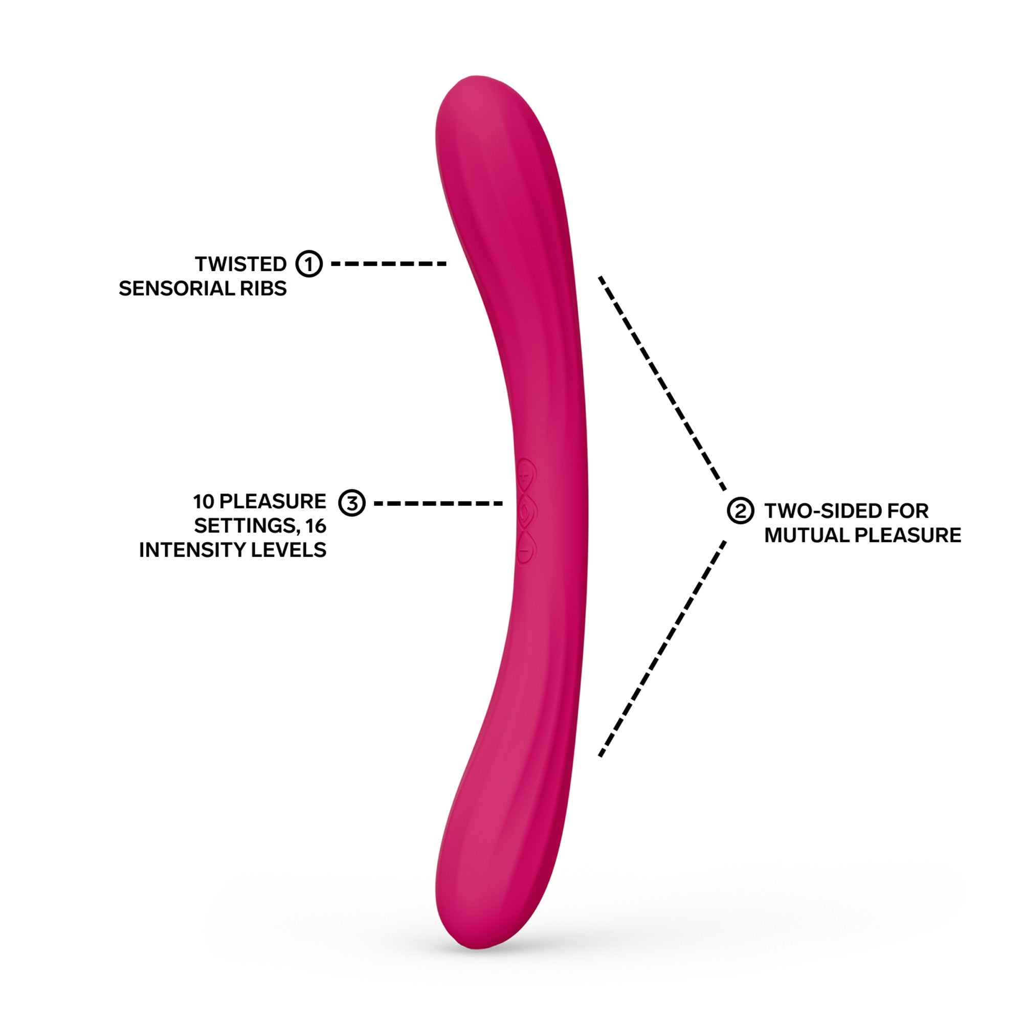 LELO – BOOMERANG™ – Doppelseitiger Vibrator – Cerise