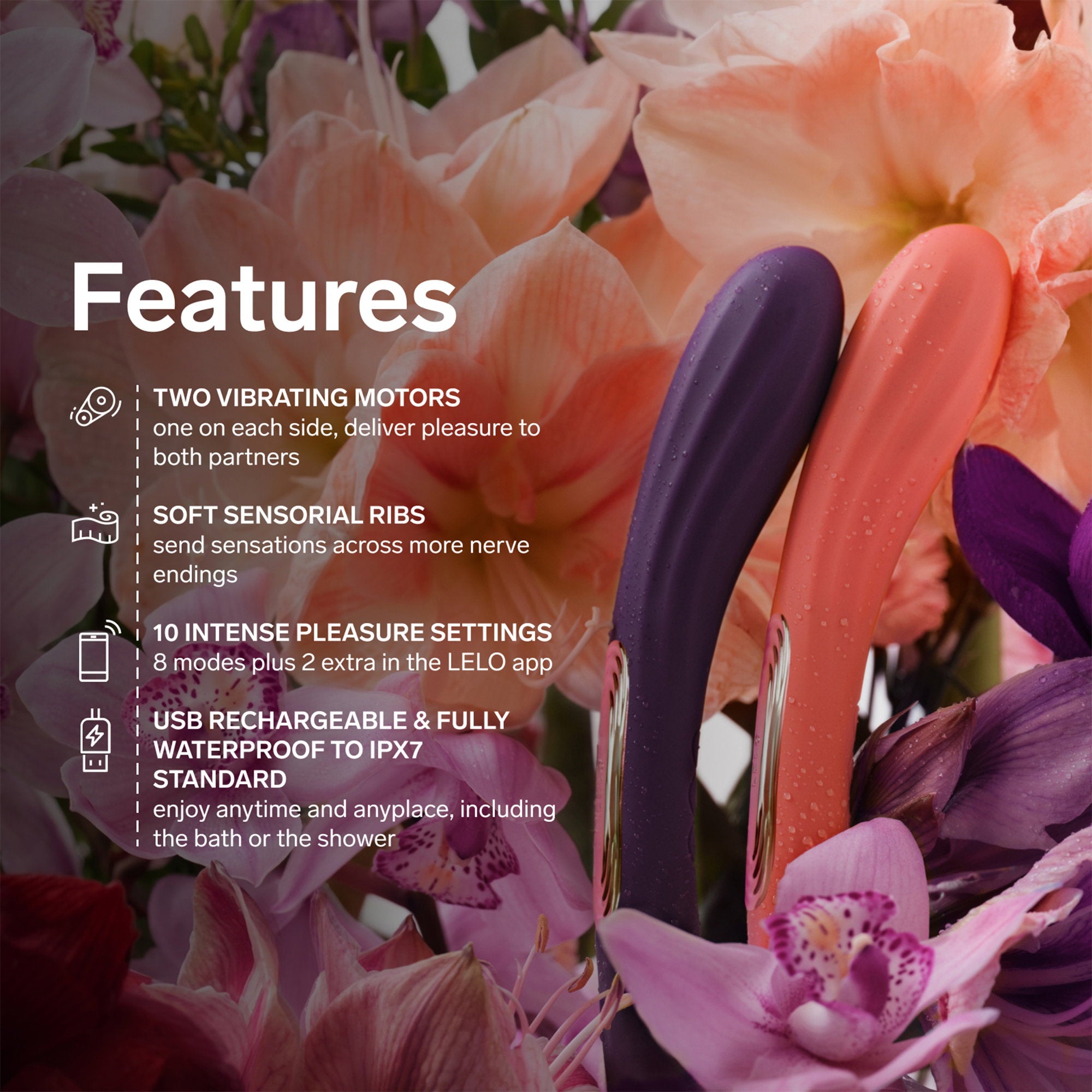 LELO – BOOMERANG™ – Doppelseitiger Vibrator – Cerise