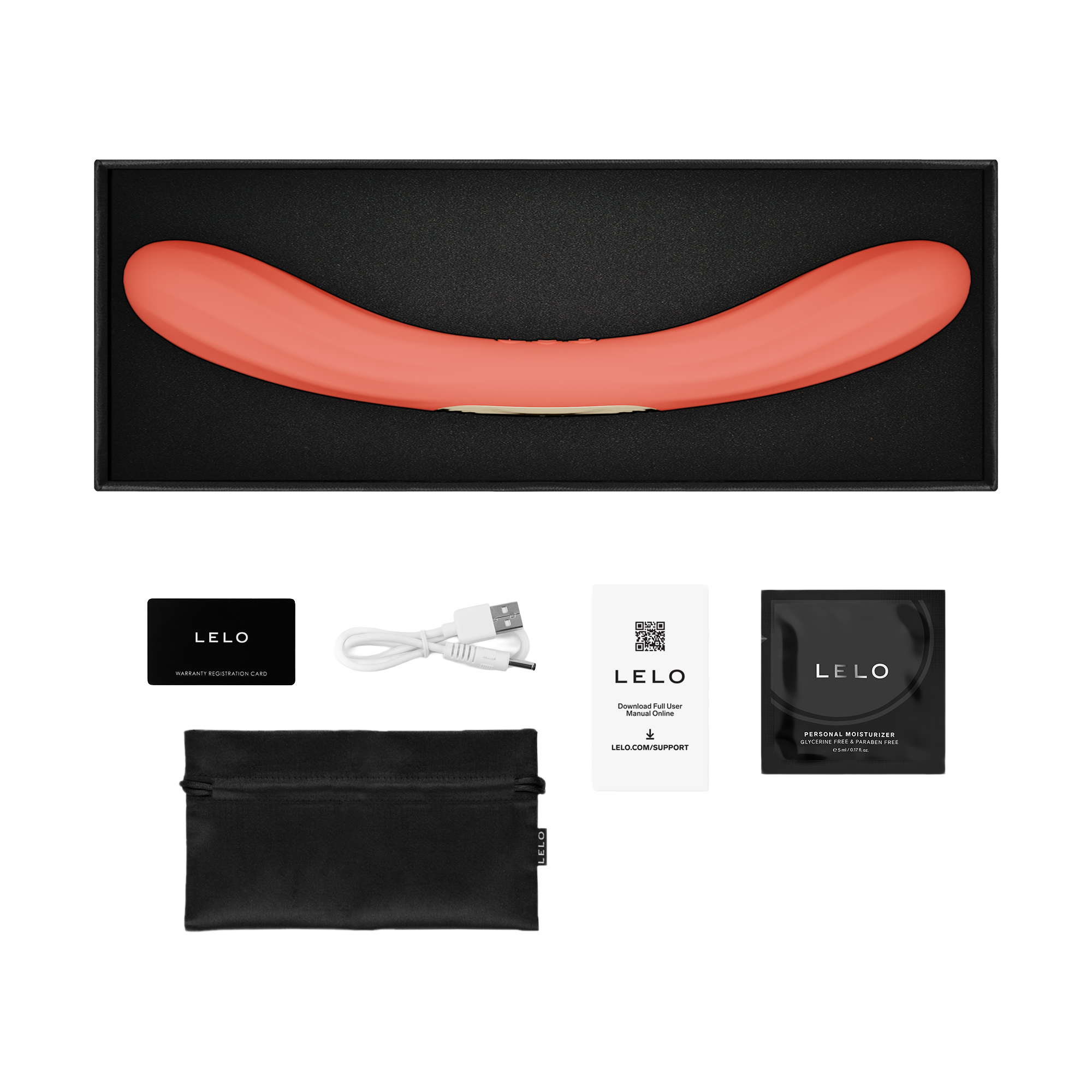 LELO – BOOMERANG™ – Doppelseitiger Vibrator – Korallenrot