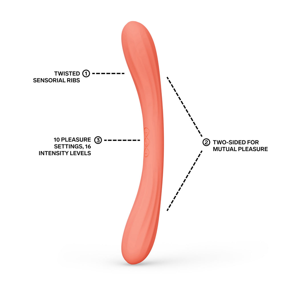 LELO – BOOMERANG™ – Doppelseitiger Vibrator – Korallenrot