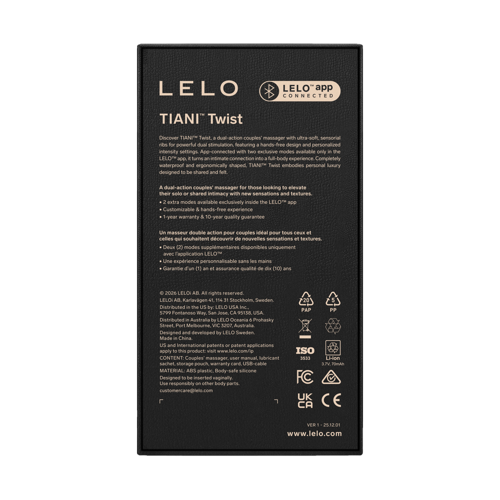 LELO – TIANI™ Twist – Massagestab für Paare mit doppelter Wirkung – Zartrosa