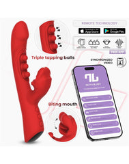 IY – Trixy – Mundvibrator mit dreifacher Klopffunktion und App-Steuerung – Rot