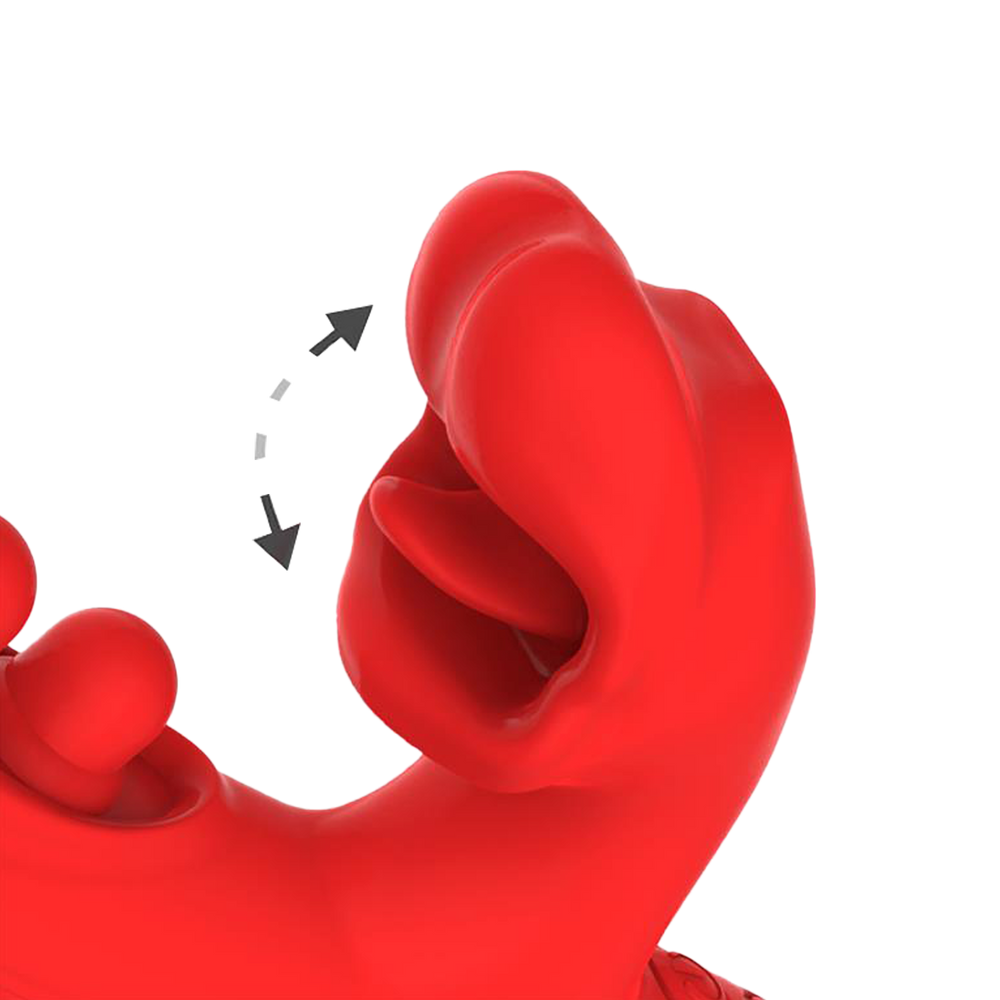 5: IY – Trixy – Mundvibrator mit dreifacher Klopffunktion und App-Steuerung – Rot