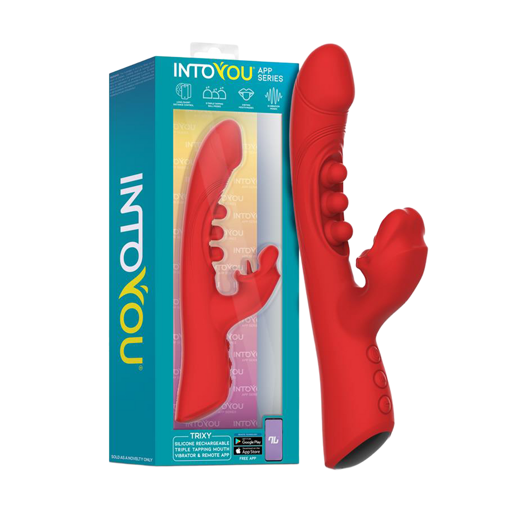 IY – Trixy – Mundvibrator mit dreifacher Klopffunktion und App-Steuerung – Rot